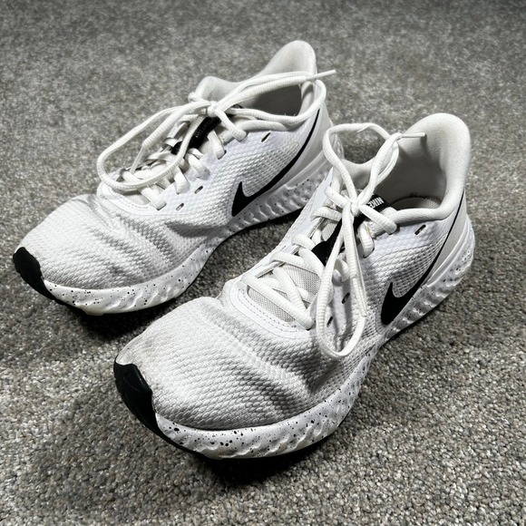 Nike Shoes - Nike Revolution 5 White Black Speckled Running Shoes DJ6009-100 Womens 8